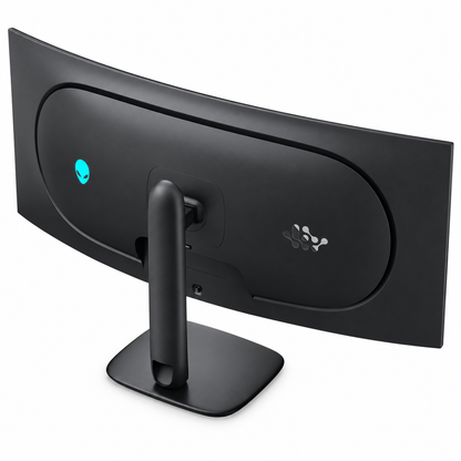 Alienware AW3926QW 39 Inch 5K OLED Gaming Monitor rear angled view showing dark chassis back design and logo -tpstech.in