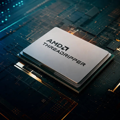 AMD Ryzen Threadripper 9960X 24-Core 48-Thread workstation processor installed on a high-performance motherboard.