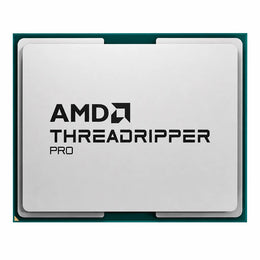 Front view of AMD Ryzen Threadripper PRO 9975WX 32 Core 64 Thread workstation processor tray isolated on a white background.