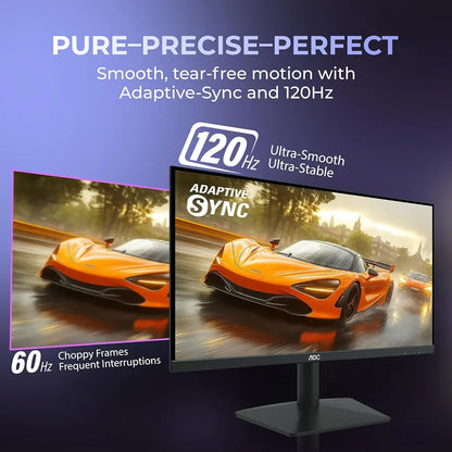 AOC 22B15H2 monitor featuring 120Hz refresh rate and Adaptive Sync for smooth tear-free motion -tpstech.in