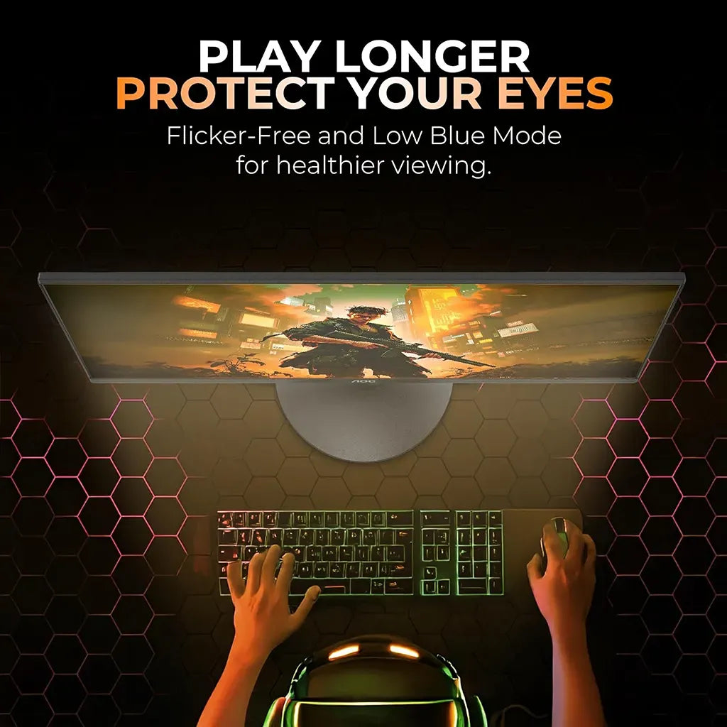 AOC 22B30HM2 21.5-inch Full HD VA monitor with Flicker-Free technology and Low Blue Light mode for comfortable viewing during long work and gaming sessions -tpstech.in