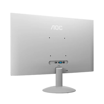 AOC 24B30H2/BW 23.8 inch monitor back view showing HDMI and VGA connectivity ports with white stand -tpstech.in