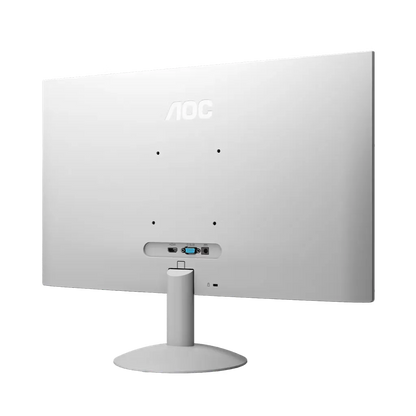 AOC 24B30H2/BW 23.8 inch monitor rear view with white cabinet, stand and connectivity ports -tpstech.in
