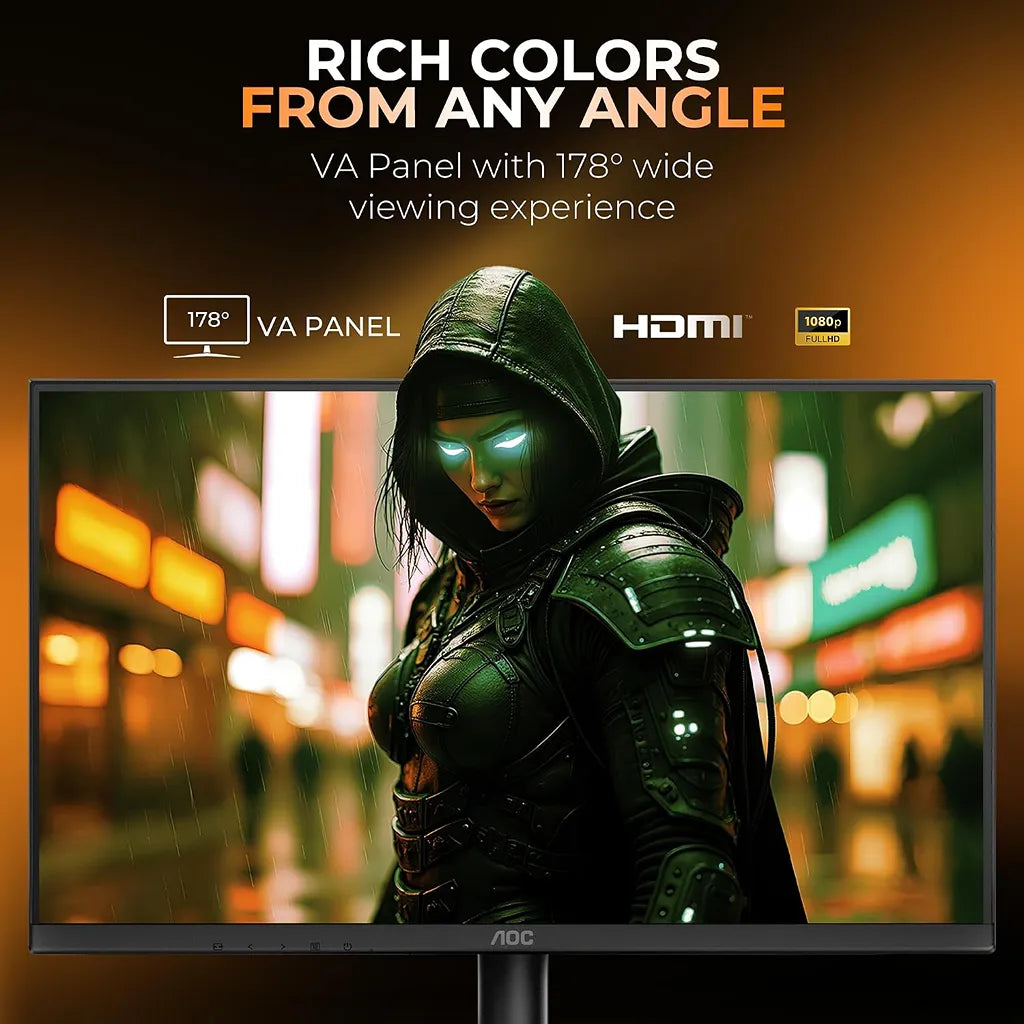 AOC 24B30HM monitor with VA panel, 178 degree viewing angle and Full HD display for rich visuals -tpstech.in