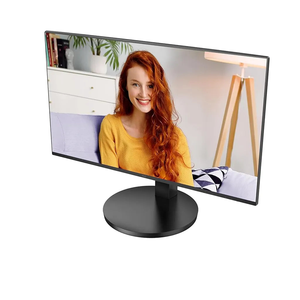 AOC 24B3CF2 23.8 inch Full HD monitor front angle view displaying an IPS screen -tpstech.in