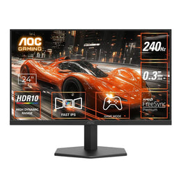 AOC 24G11ZE gaming monitor highlighting 240Hz refresh rate, 0.3ms response time, HDR10, Fast IPS and AMD FreeSync Premium -tpstech.in