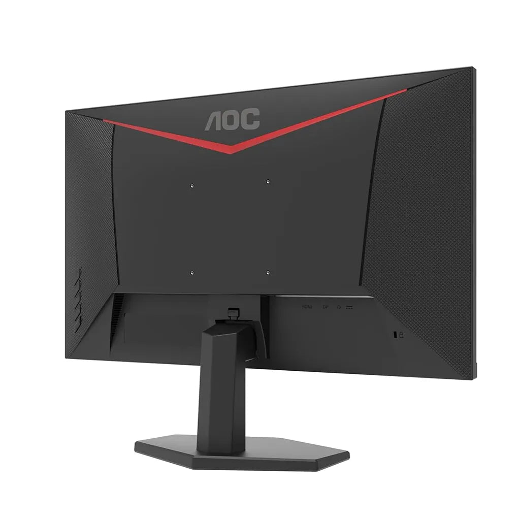 AOC 24G11ZE Fast IPS gaming monitor rear view showing black and red design with stand -tpstech.in
