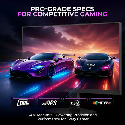 AOC 25G42E Fast IPS gaming monitor with 180Hz refresh rate, 0.5ms MPRT and HDR10 support -tpstech.in`