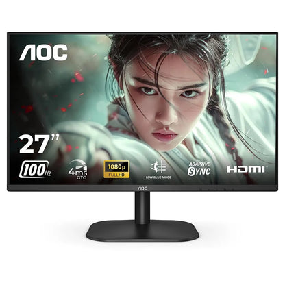 AOC 27B2H2 27 inch FHD IPS monitor with 100Hz refresh rate and 4ms response time front view -tpstech.in