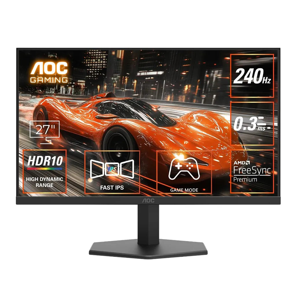 AOC 27G11ZE2 27 inch 240Hz gaming monitor featuring Fast IPS, 0.3ms, HDR10 and AMD FreeSync Premium -tpstech.in