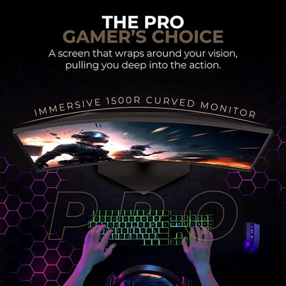 AOC C27G4Z 27 Inch FHD Curved Gaming Monitor Top View showcasing immersive 1500R curvature for pro gamers -tpstech.in