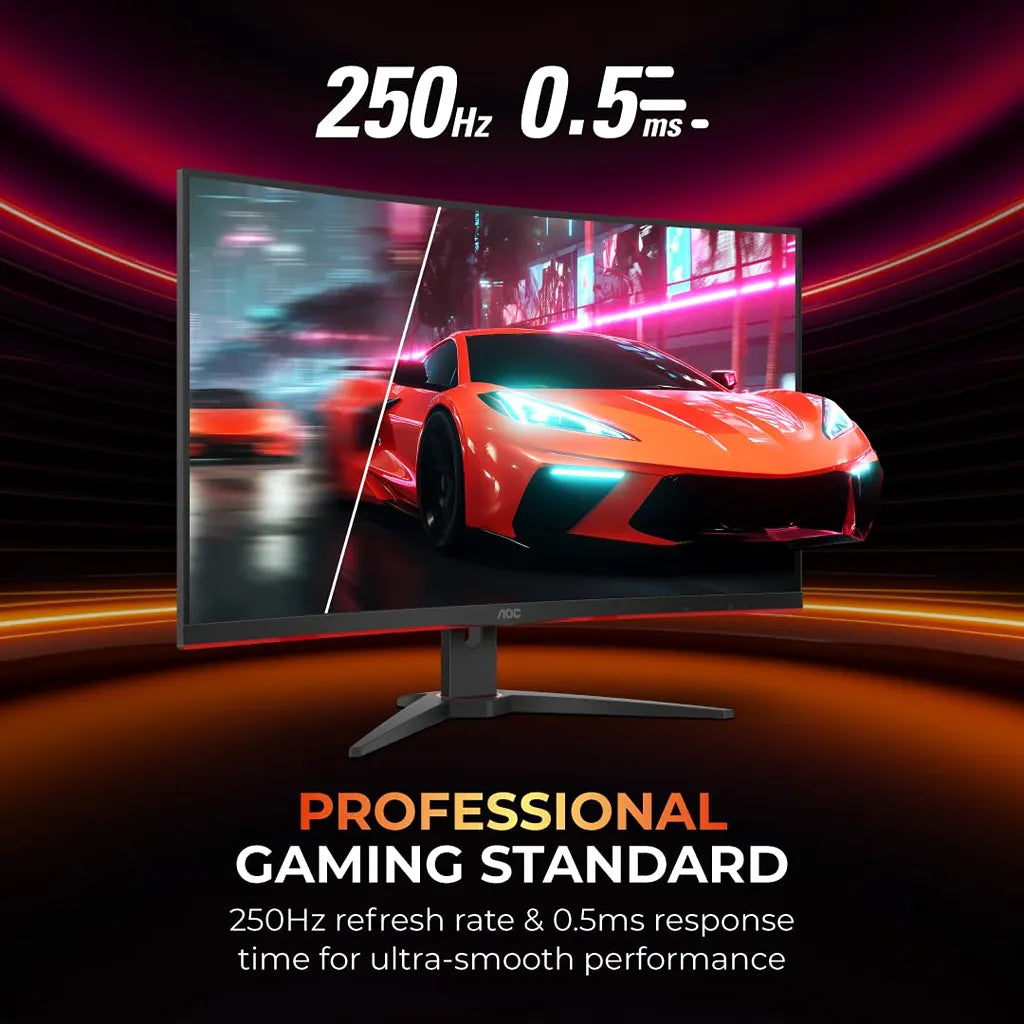 AOC C32G2ZE2 250Hz 0.5ms curved gaming monitor for smooth gaming performance -tpstech.in