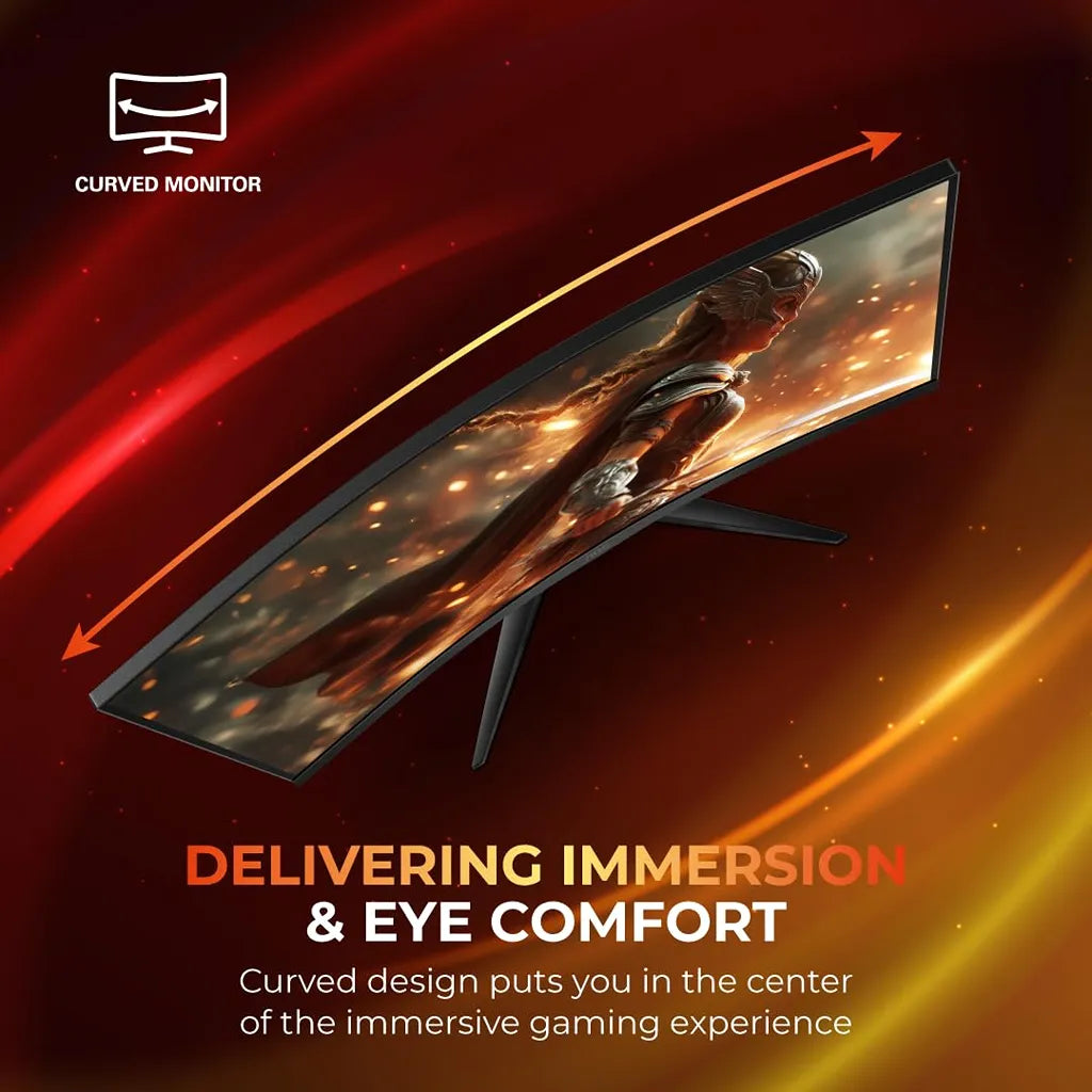 AOC C32G2ZE2 curved gaming monitor designed for immersive gaming and eye comfort -tpstech.in