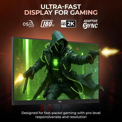 AOC CQ27G4 27-inch QHD Curved Gaming Monitor displaying vibrant colors with high sRGB and DCI-P3 color gamut accuracy -tpstech.in