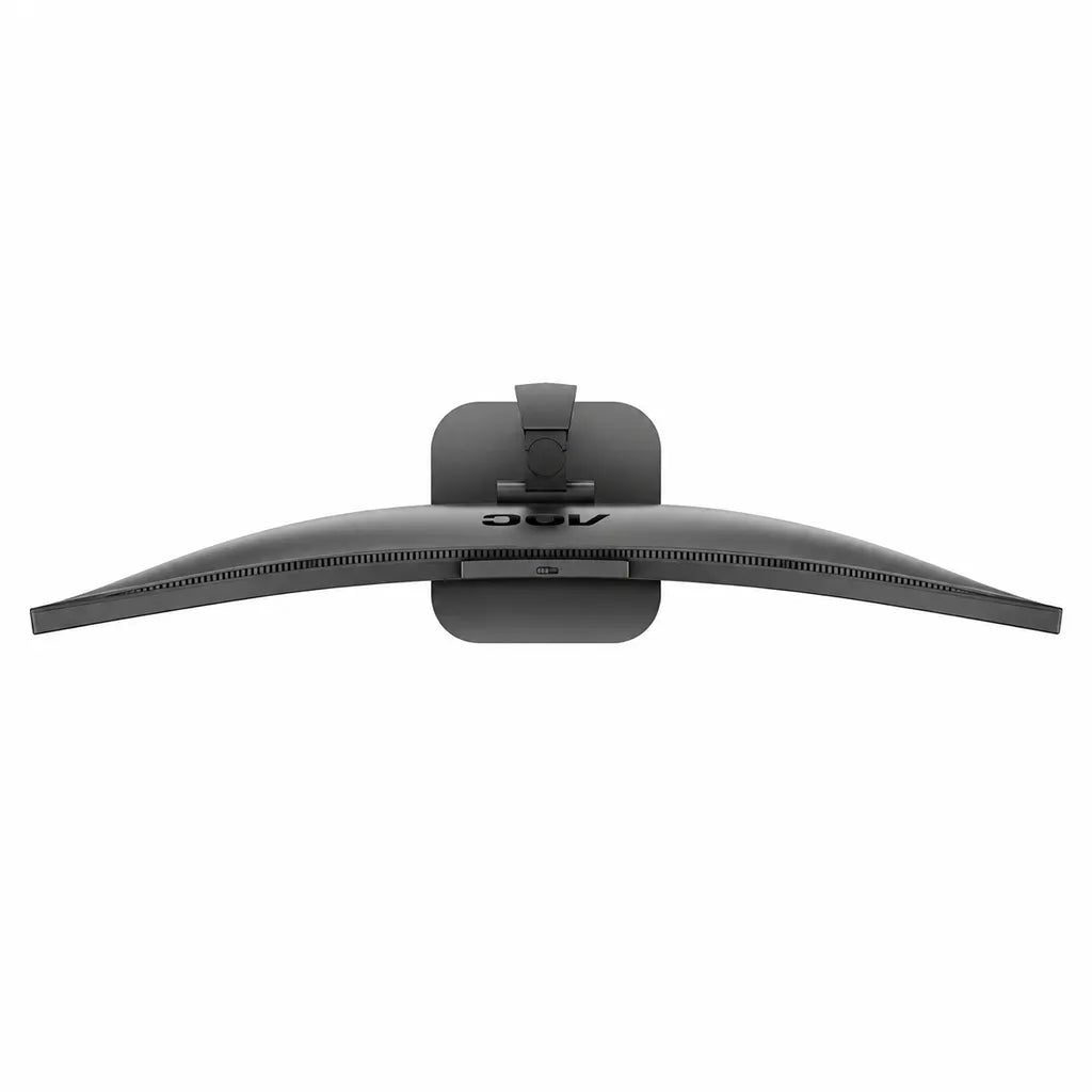 Top view of AOC CU34V5CW/BK 34-inch UltraWide curved monitor showing the 1500R curved display and integrated webcam.