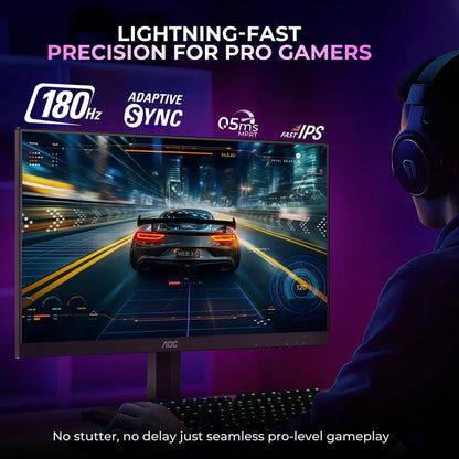 AOC Q27G11E 27 inch QHD Gaming Monitor 180Hz Refresh Rate for Pro Gamers -tpstech.in
