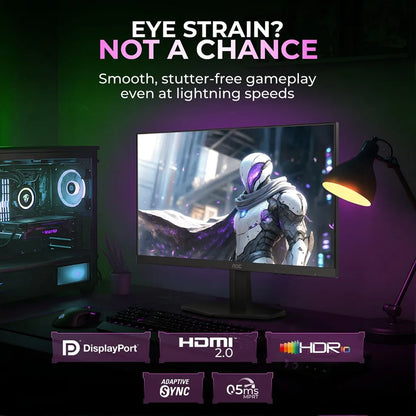 AOC Q27G11E 27 inch QHD Gaming Monitor Desk Setup with Eye Care Features -tpstech.in