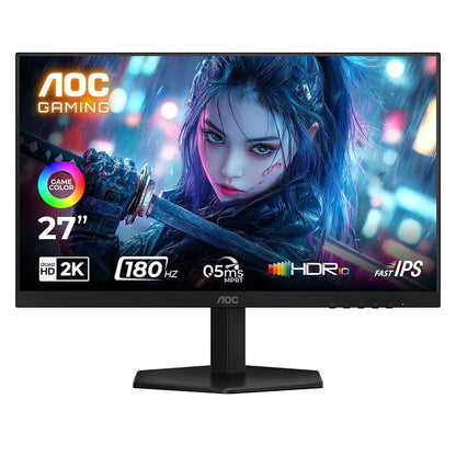 AOC Q27G11E 27 inch QHD Gaming Monitor Front View Displaying Fast IPS -tpstech.in