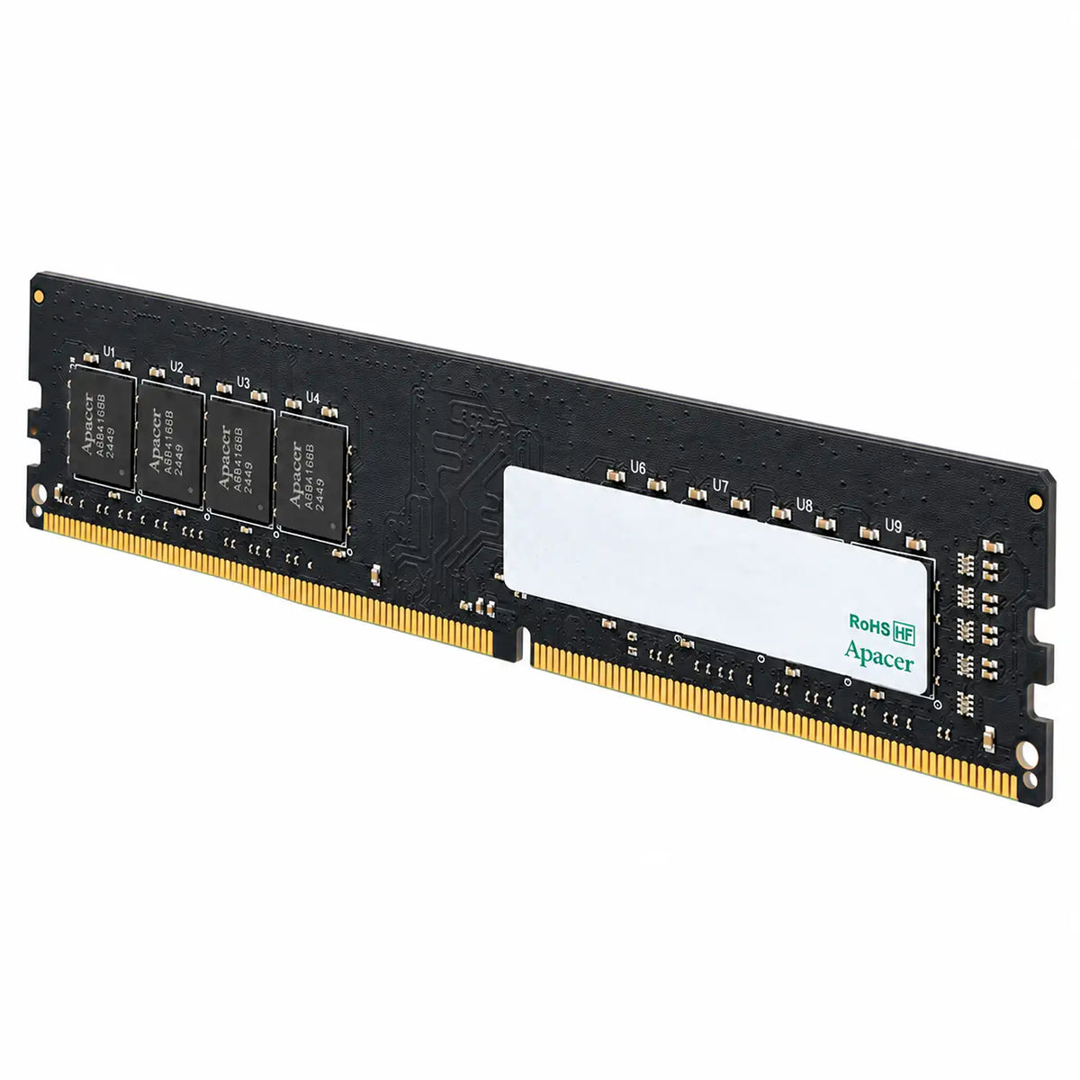 Apacer 32GB DDR4 3200MHz Desktop RAM EL-32G21-PSH Right Angled View with Black PCB Design -tpstech.in