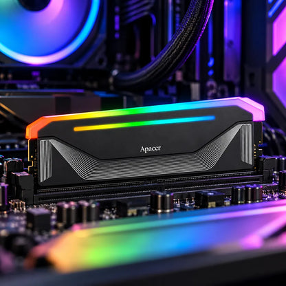 Apacer NOX RGB 16GB DDR5 6000MHz CL38 Desktop RAM Installed on Motherboard -tpstech.in