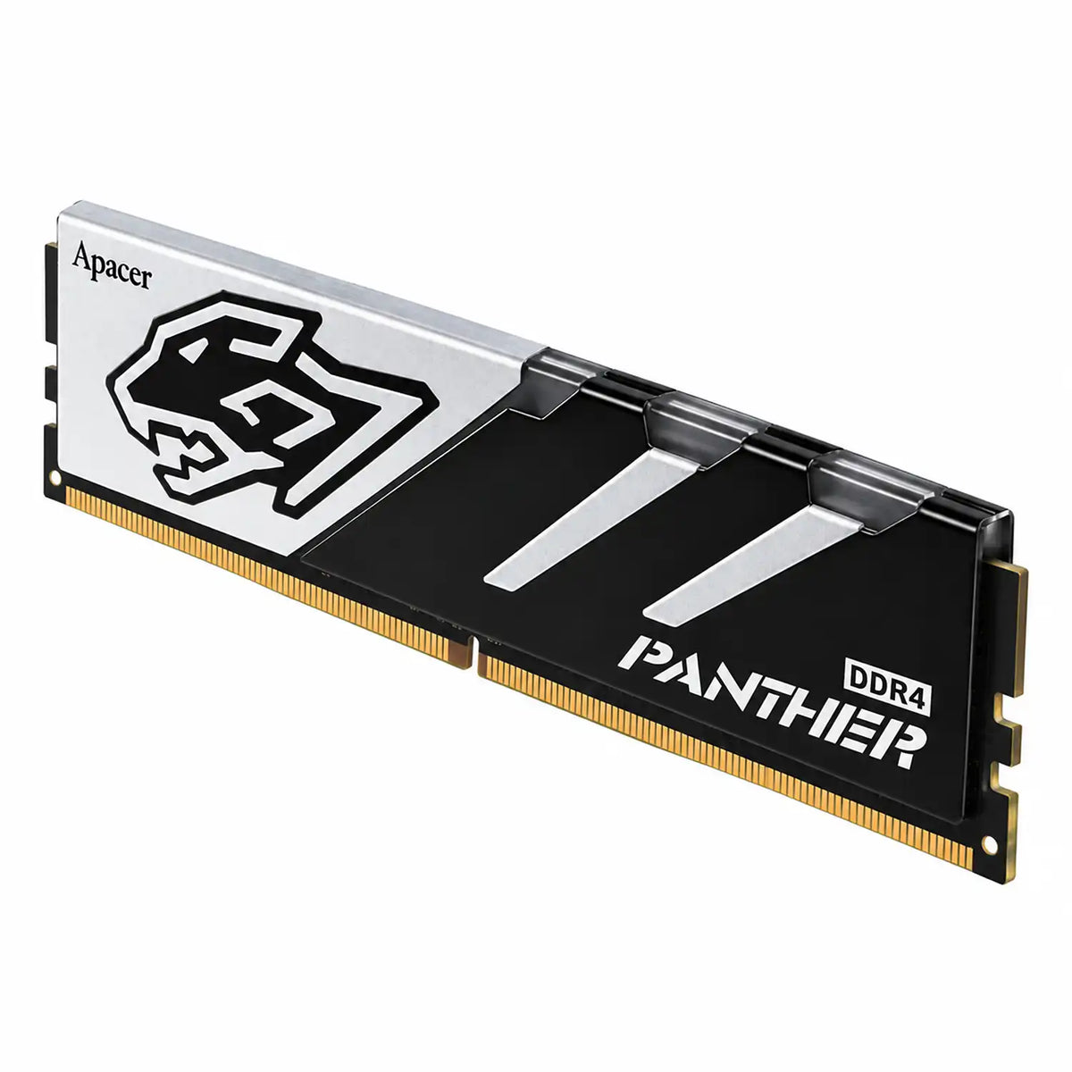 Apacer Panther 16GB DDR5 5600MHz CL40 Desktop RAM Perspective View Displaying Gold Contact Pins -tpstech.in