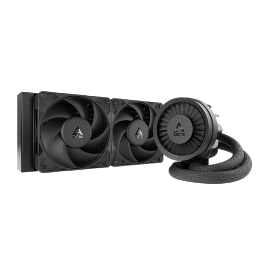 ARCTIC Liquid Freezer III Pro 240mm AIO CPU Liquid Cooler Black front view with dual radiator fans and integrated pump -tpstech.in