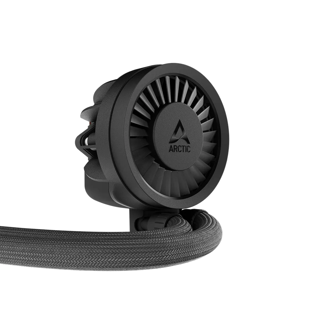 ARCTIC Liquid Freezer III Pro 240mm AIO CPU Liquid Cooler Black angled close-up of integrated pump block -tpstech.in
