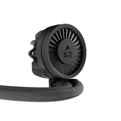 ARCTIC Liquid Freezer III Pro 240mm AIO CPU Liquid Cooler Black angled close-up of integrated pump block -tpstech.in