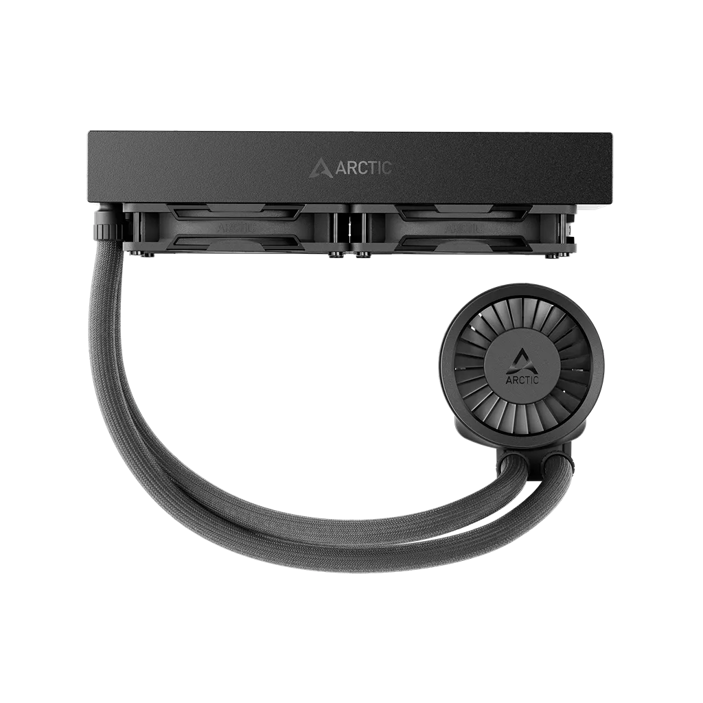 ARCTIC Liquid Freezer III Pro 240mm AIO CPU Liquid Cooler Black side profile showing radiator, tubing and pump -tpstech.in