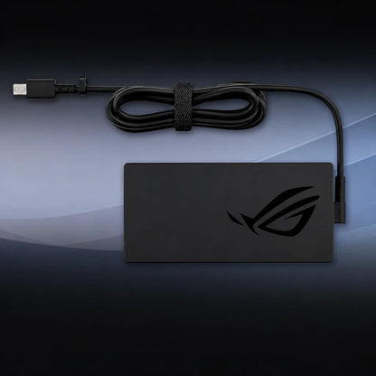 ASUS 280W rectangular USB pin laptop power adapter with charging cable on a dark background for ASUS compatible laptops.