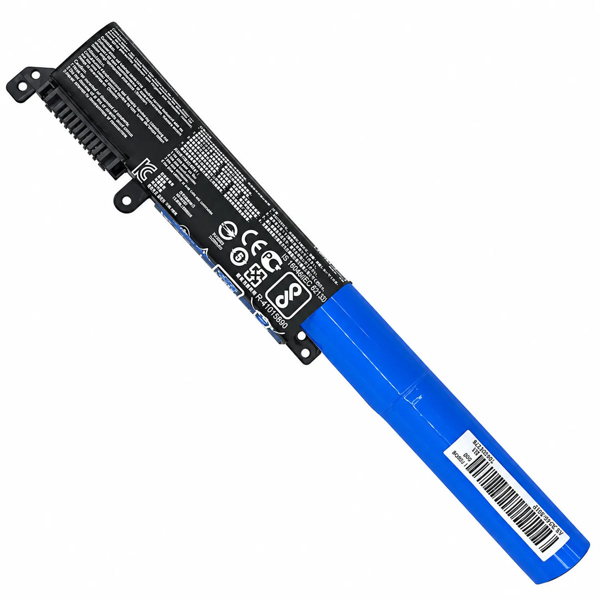 Asus A31N1601 Compatible Laptop Battery 23.76Whr 2200mAh 10.8V 3 Cell full length view displaying blue cylindrical cells and barcode sticker -tpstech.in