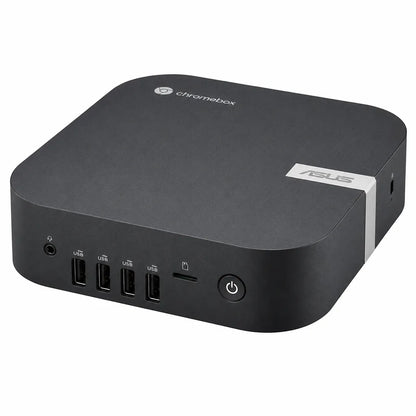 ASUS Chromebox 5A CHROMEBOX5A-S30105UN Intel Core i3-1315U Mini PC with Wi-Fi 6E viewed from the top front right angle highlighting its compact chassis.