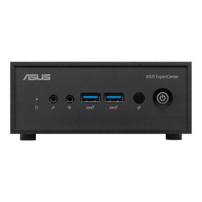 ASUS ExpertCenter PN42 Celeron N4500 Mini PC front panel with USB 3.2 ports audio jacks and power button tpstech.in