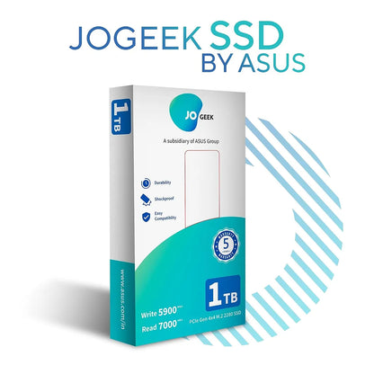 Official retail packaging box of ASUS JOGEEK P4X4 1TB M.2 2280 NVMe PCIe Gen4 Internal SSD -tpstech.in