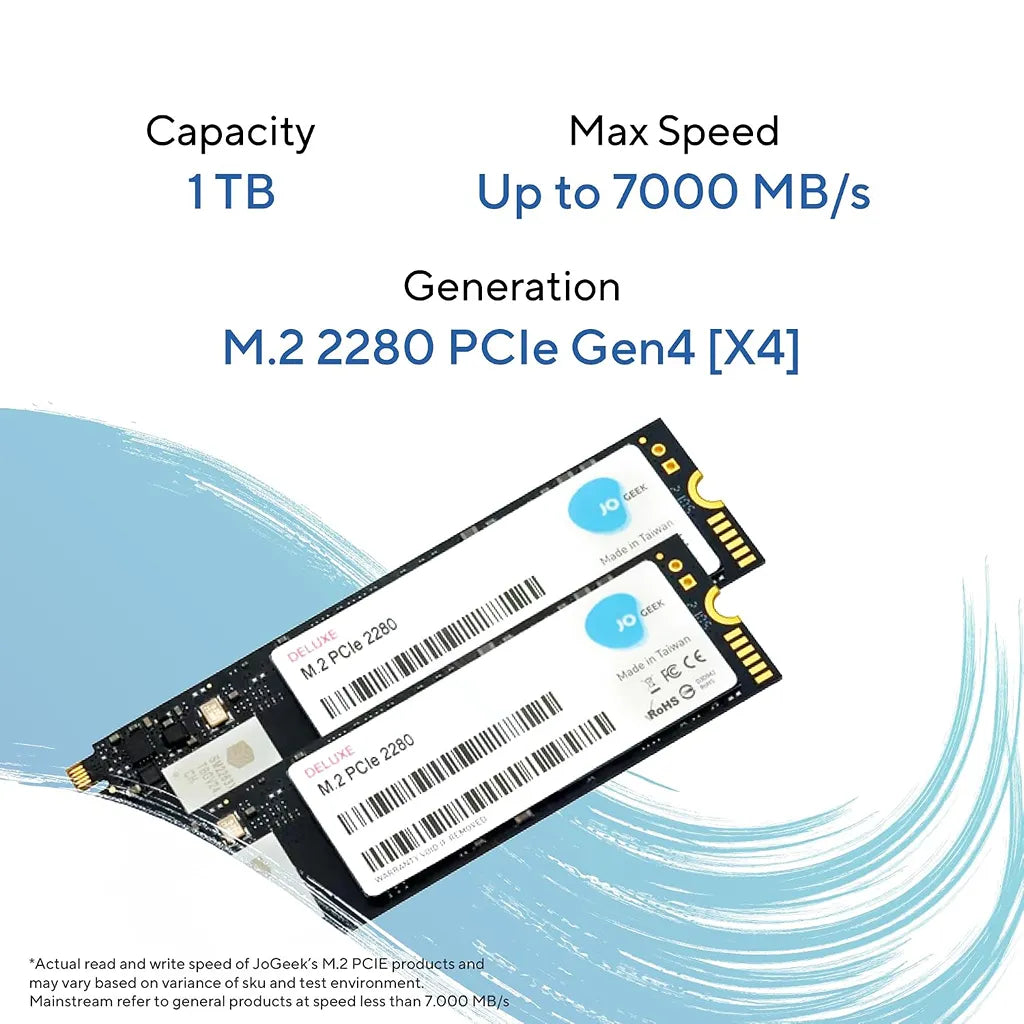 ASUS JOGEEK P4X4 1TB M.2 2280 NVMe PCIe Gen4 Internal SSD highlighting max speed up to 7000 MB per second -tpstech.in