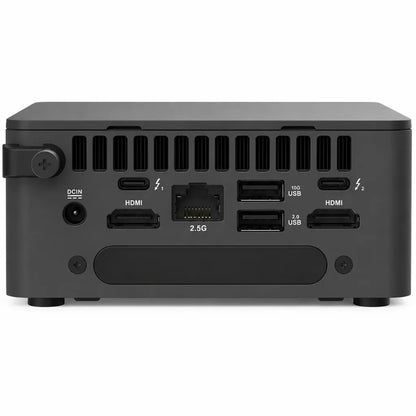 ASUS NUC 13 Pro NUC13ANHi7 rear I/O panel with dual HDMI 2.1, Thunderbolt 4, USB and 2.5 Gigabit Ethernet connectivity.