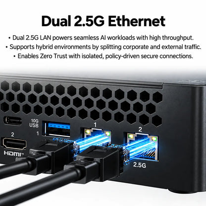 Dual 2.5G Ethernet LAN ports connected on ASUS NUC 16 Pro Intel Core Ultra 5 325 Barebone Mini PC -tpstech.in