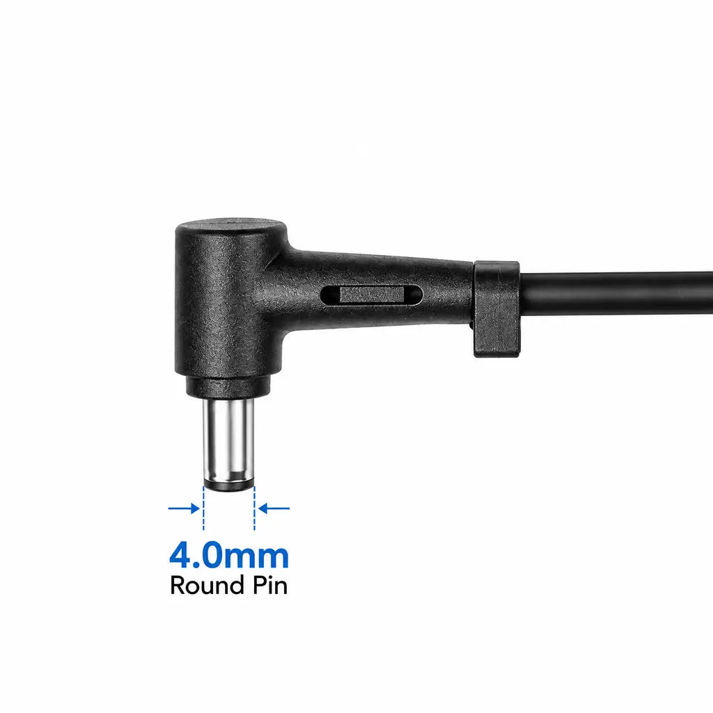 ASUS Original 45W Charger 4.0mm Round Pin Right Angle DC Power Connector Close Up -tpstech.in