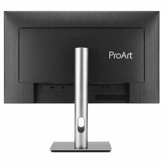 Rear view of ASUS ProArt Display PA278QV Gen2 PA278QGV professional QHD IPS monitor showing stand and connectivity