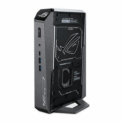ASUS ROG NUC 2025 NUC15JNK Core Ultra 9 RTX 5070 Gaming Mini PC standing side angle view -tpstech.in
