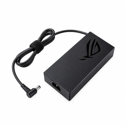 ASUS ROG Original 150W 6.0mm 20V Laptop Charger Adapter Angled View Showing AC Inlet and DC Cable tpstech.in