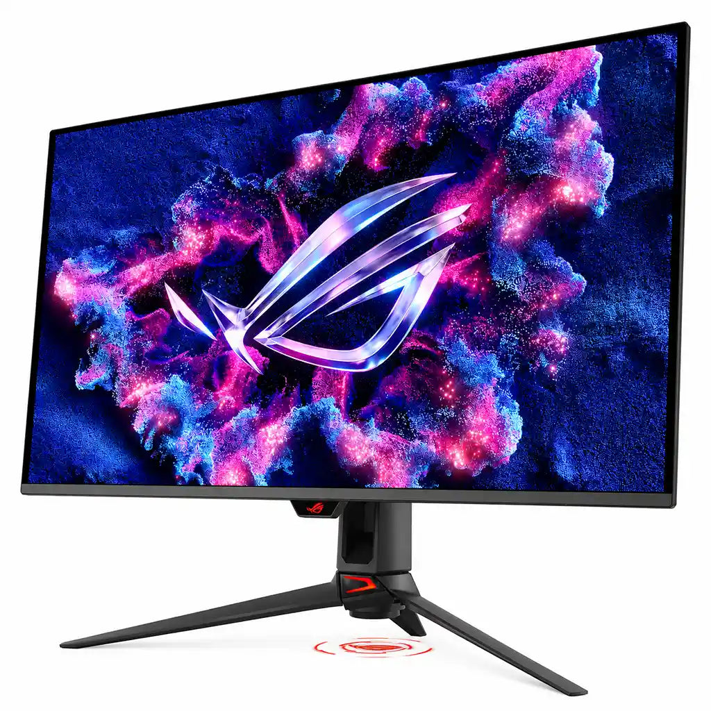 ASUS ROG PG32UCDM3 4K 240Hz OLED Gaming Monitor for PC and Console dynamic front angle view -tpstech.in