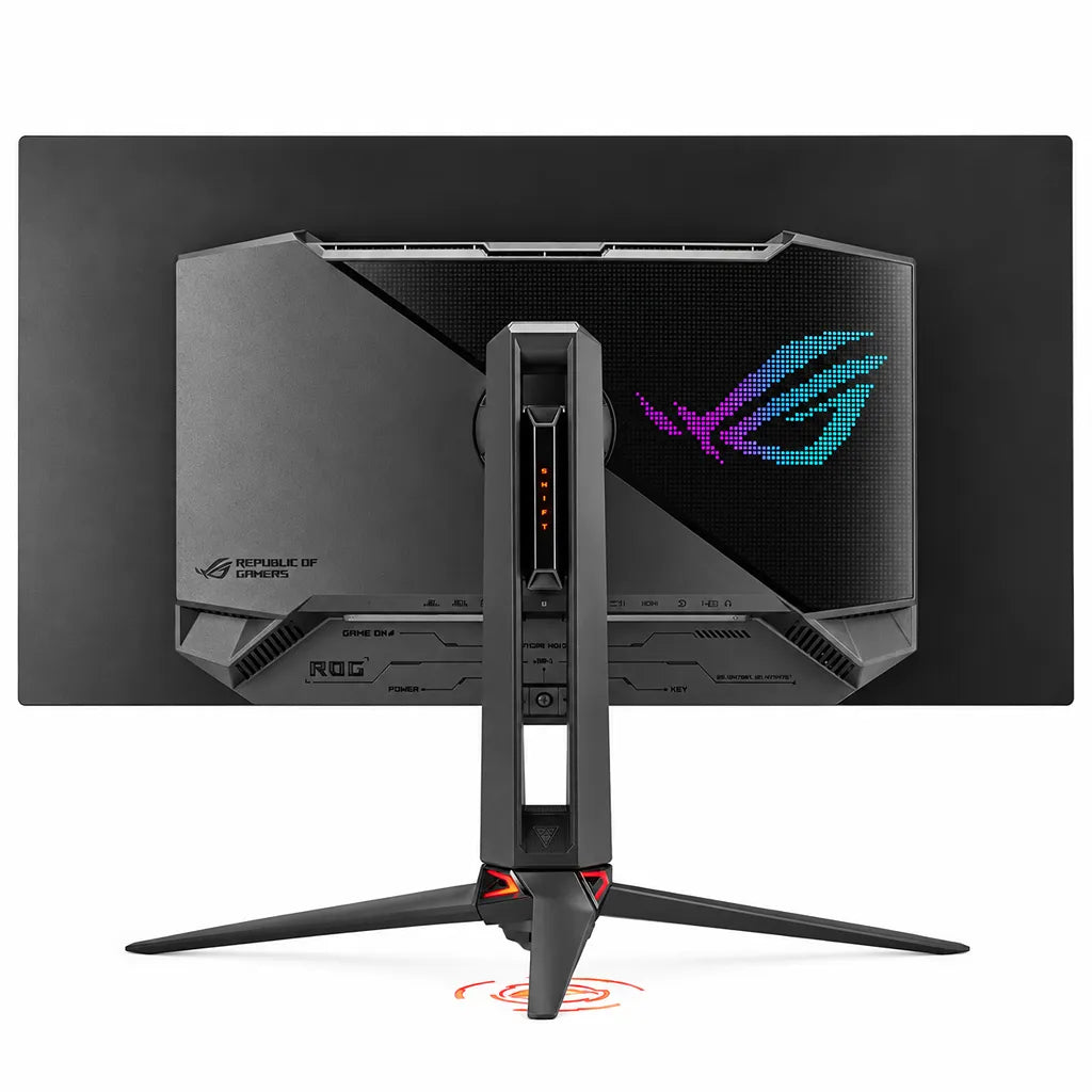 ASUS ROG PG32UCDM3 4K 240Hz OLED Gaming Monitor back panel design with Aura Sync RGB logo -tpstech.in
