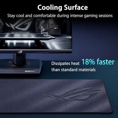 ASUS ROG Sheath II XXL gaming mouse pad featuring advanced cooling fabric that helps dissipate heat for comfortable gaming sessions.