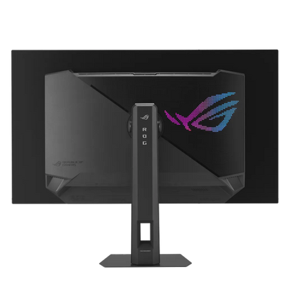 ASUS ROG Strix OLED XG32UCWG 31.5 Inch 4K Gaming Monitor full rear view featuring ROG RGB logo and cable management stand -tpstech.in