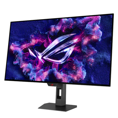 ASUS ROG Strix OLED XG32UCWG 31.5 Inch 4K Gaming Monitor front right side angle view with sleek stand -tpstech.in