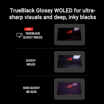 ASUS ROG Strix OLED XG32UCWG 31.5 Inch 4K Gaming Monitor TrueBlack Glossy WOLED reflection comparison -tpstech.in