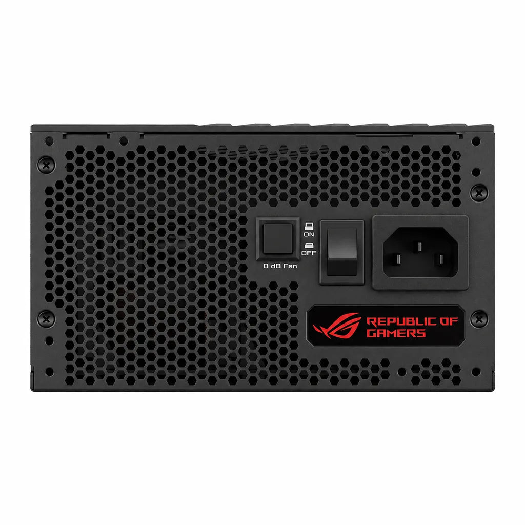 ASUS ROG Thor 1200P 1200W power supply rear panel with AC input power switch and 0dB fan control-tpstech.in