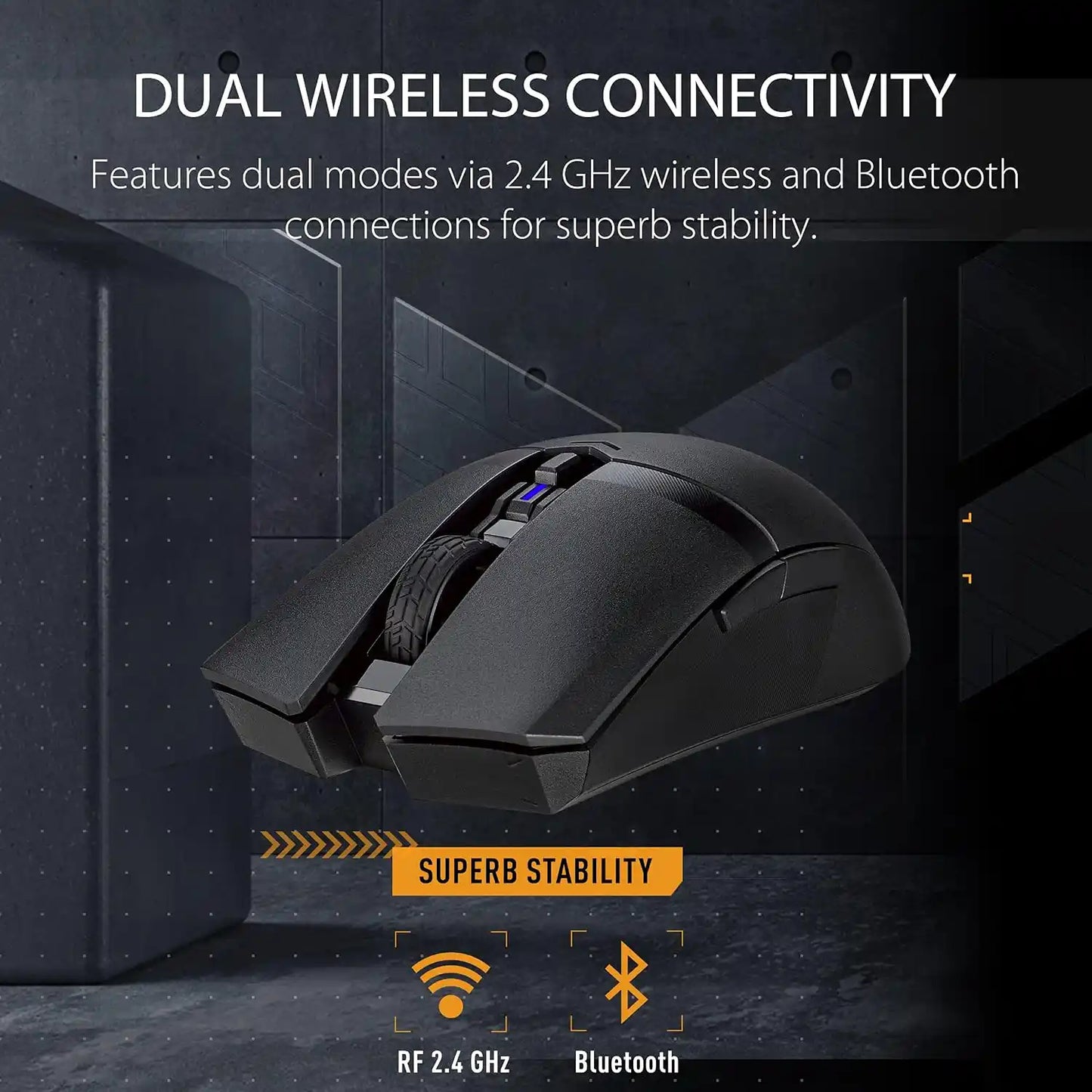 ASUS TUF Gaming M4 Wireless Dual Mode Gaming Mouse 12000 DPI Black 2.4 GHz and Bluetooth Connectivity -tpstech.in