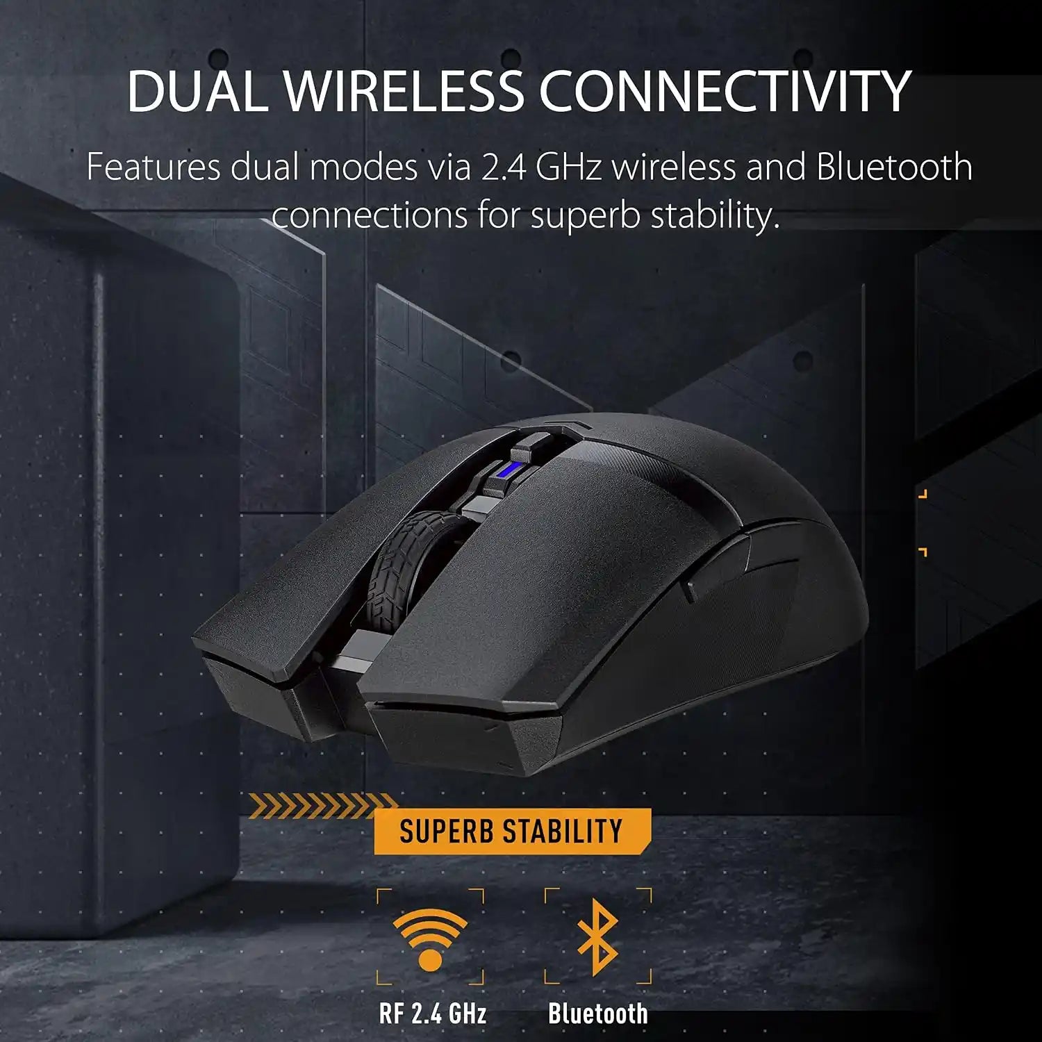 ASUS TUF Gaming M4 Wireless Dual Mode Gaming Mouse 12000 DPI Black 2.4 GHz and Bluetooth Connectivity -tpstech.in